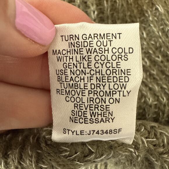 Love Ellie Women's M Boho Lace Up Back Open Front Knit Cardigan Comfy Fall Olive - Picture 5 of 9